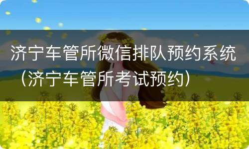 济宁车管所微信排队预约系统（济宁车管所考试预约）