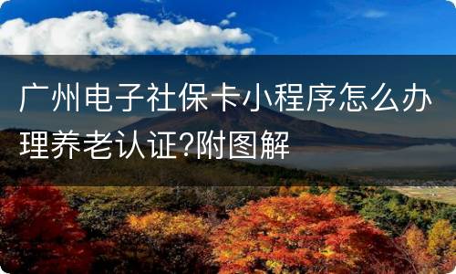 广州电子社保卡小程序怎么办理养老认证?附图解