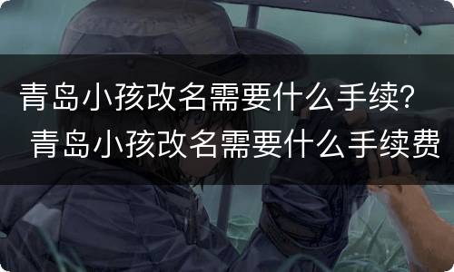 青岛小孩改名需要什么手续？ 青岛小孩改名需要什么手续费