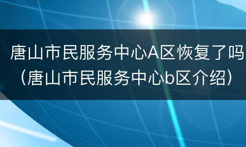 唐山市民服务中心A区恢复了吗（唐山市民服务中心b区介绍）