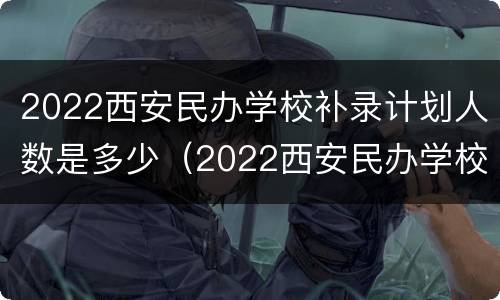 2022西安民办学校补录计划人数是多少（2022西安民办学校补录计划人数是多少啊）