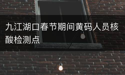 九江湖口春节期间黄码人员核酸检测点