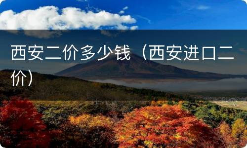 西安二价多少钱（西安进口二价）