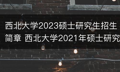 西北大学2023硕士研究生招生简章 西北大学2021年硕士研究生招生目录