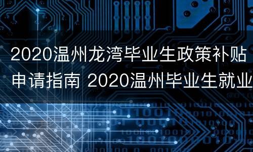 2020温州龙湾毕业生政策补贴申请指南 2020温州毕业生就业补贴怎么申请