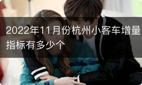 2022年11月份杭州小客车增量指标有多少个