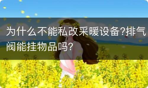 为什么不能私改采暖设备?排气阀能挂物品吗？