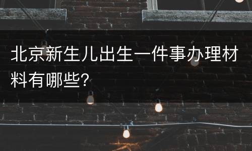 北京新生儿出生一件事办理材料有哪些？