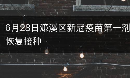 6月28日濂溪区新冠疫苗第一剂恢复接种