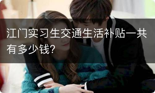 江门实习生交通生活补贴一共有多少钱?