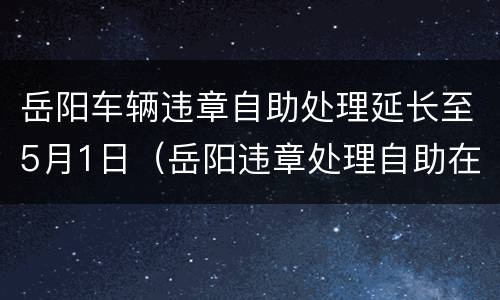 岳阳车辆违章自助处理延长至5月1日（岳阳违章处理自助在哪）