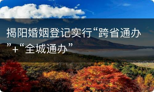 揭阳婚姻登记实行“跨省通办”+“全城通办”