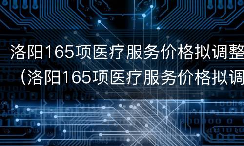 洛阳165项医疗服务价格拟调整（洛阳165项医疗服务价格拟调整）
