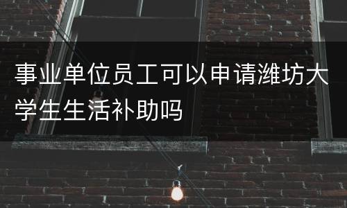 事业单位员工可以申请潍坊大学生生活补助吗