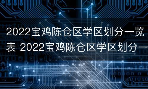 2022宝鸡陈仓区学区划分一览表 2022宝鸡陈仓区学区划分一览表及图片