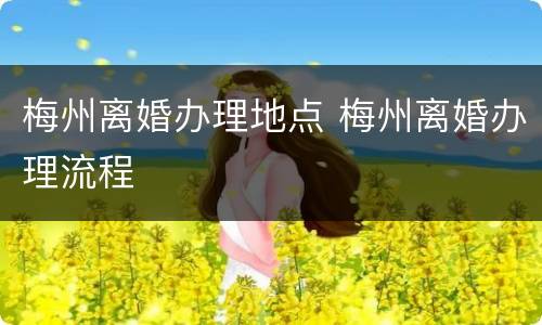 梅州离婚办理地点 梅州离婚办理流程