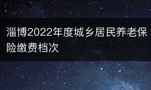 淄博2022年度城乡居民养老保险缴费档次