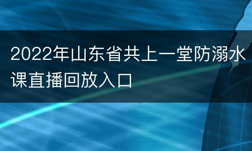 2022年山东省共上一堂防溺水课直播回放入口