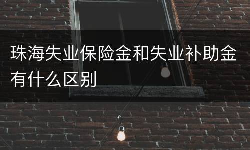 珠海失业保险金和失业补助金有什么区别