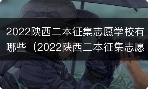2022陕西二本征集志愿学校有哪些（2022陕西二本征集志愿学校有哪些呢）