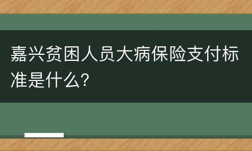 嘉兴贫困人员大病保险支付标准是什么？