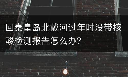 回秦皇岛北戴河过年时没带核酸检测报告怎么办？