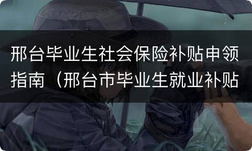 邢台毕业生社会保险补贴申领指南（邢台市毕业生就业补贴）
