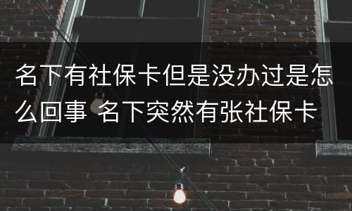 名下有社保卡但是没办过是怎么回事 名下突然有张社保卡