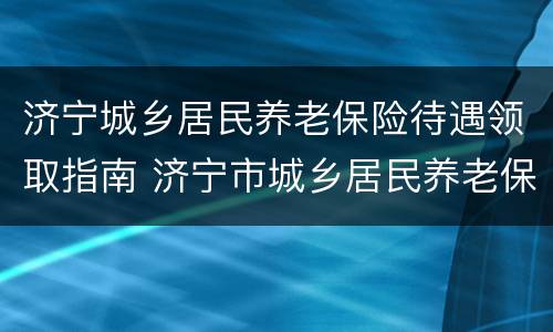 济宁城乡居民养老保险待遇领取指南 济宁市城乡居民养老保险缴费