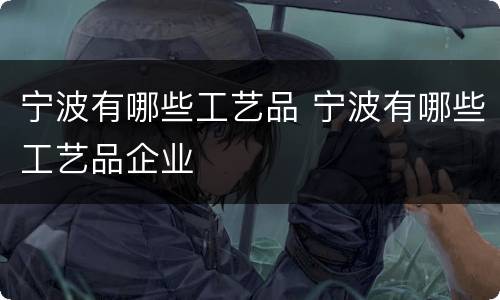 宁波有哪些工艺品 宁波有哪些工艺品企业