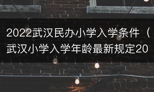2022武汉民办小学入学条件（武汉小学入学年龄最新规定2020年）