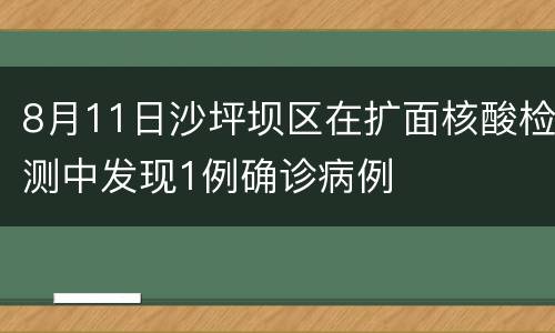 8月11日沙坪坝区在扩面核酸检测中发现1例确诊病例