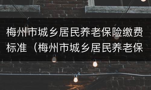 梅州市城乡居民养老保险缴费标准（梅州市城乡居民养老保险缴费标准变化）