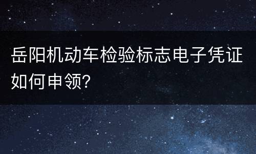 岳阳机动车检验标志电子凭证如何申领？