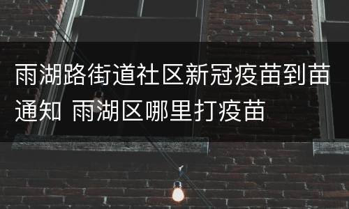 雨湖路街道社区新冠疫苗到苗通知 雨湖区哪里打疫苗