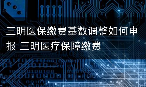三明医保缴费基数调整如何申报 三明医疗保障缴费