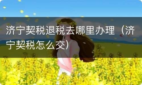 济宁契税退税去哪里办理（济宁契税怎么交）