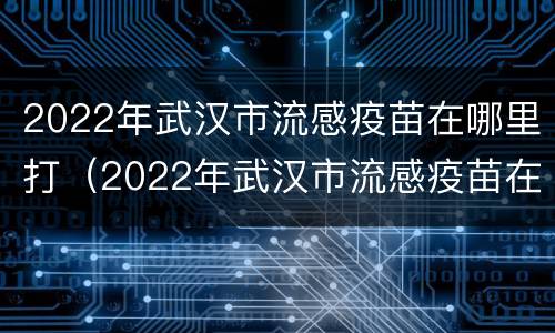 2022年武汉市流感疫苗在哪里打（2022年武汉市流感疫苗在哪里打针）