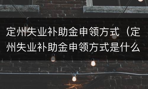 定州失业补助金申领方式（定州失业补助金申领方式是什么）