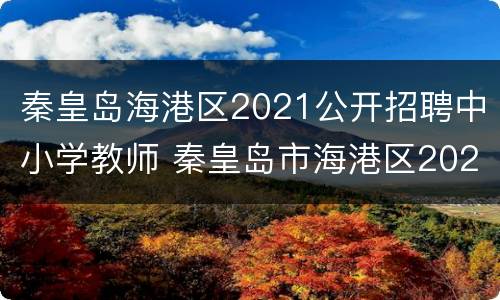 秦皇岛海港区2021公开招聘中小学教师 秦皇岛市海港区2021年公开招聘中小学教师实施方案