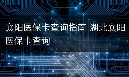 襄阳医保卡查询指南 湖北襄阳医保卡查询