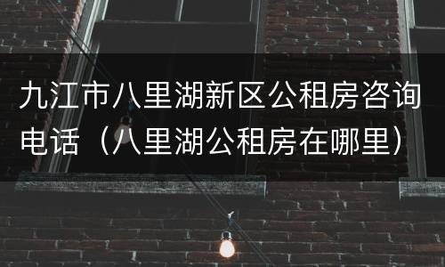 九江市八里湖新区公租房咨询电话（八里湖公租房在哪里）