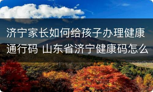 济宁家长如何给孩子办理健康通行码 山东省济宁健康码怎么办理