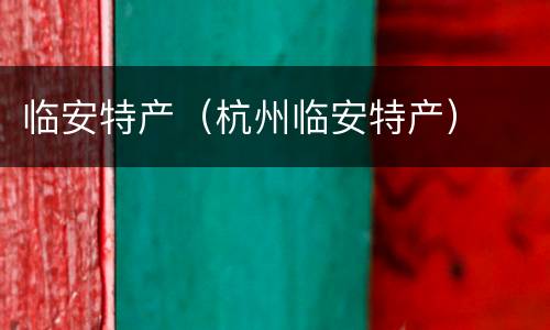 临安特产（杭州临安特产）