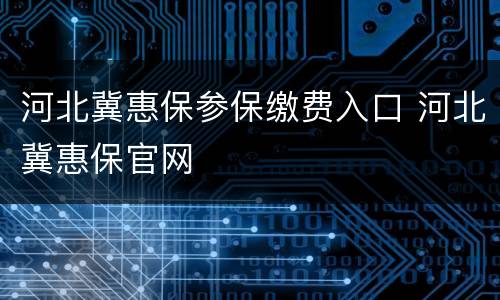 河北冀惠保参保缴费入口 河北冀惠保官网