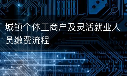 城镇个体工商户及灵活就业人员缴费流程