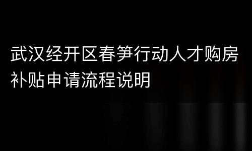 武汉经开区春笋行动人才购房补贴申请流程说明