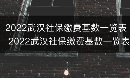 2022武汉社保缴费基数一览表 2022武汉社保缴费基数一览表下载