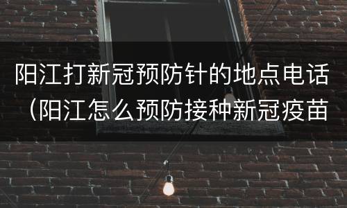 阳江打新冠预防针的地点电话（阳江怎么预防接种新冠疫苗）