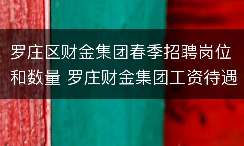 罗庄区财金集团春季招聘岗位和数量 罗庄财金集团工资待遇怎么样